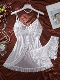 Sexy Lace and Mesh Ruffle Babydoll Dress