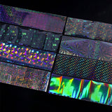 9PCS Nail Transfer Stickers Holographic Design Gel Decals