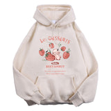 Women's Cute Strawberry Rabbit Printed Hoodie