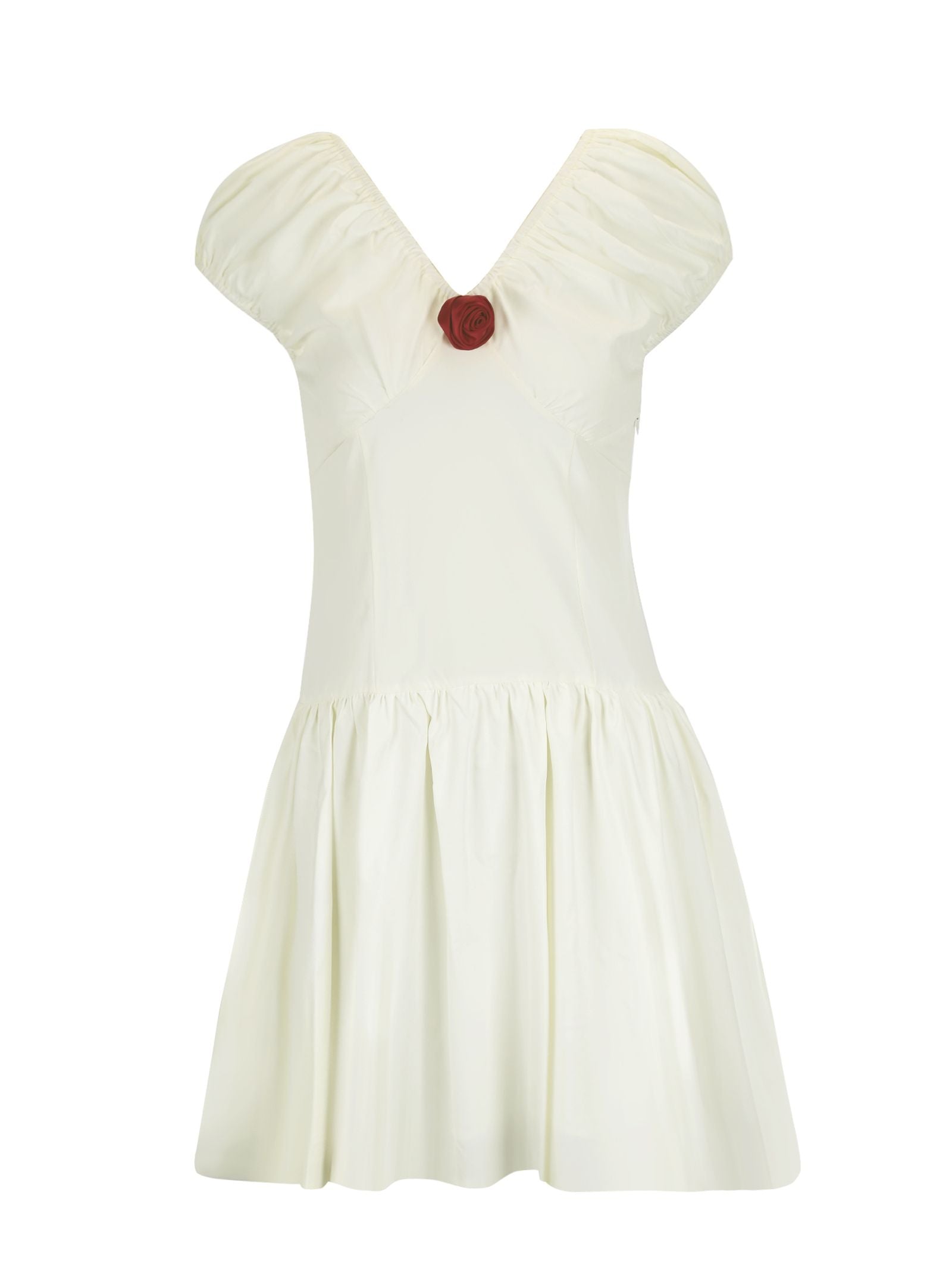 Women's Summer Casual Slim Dress with Puff Sleeves