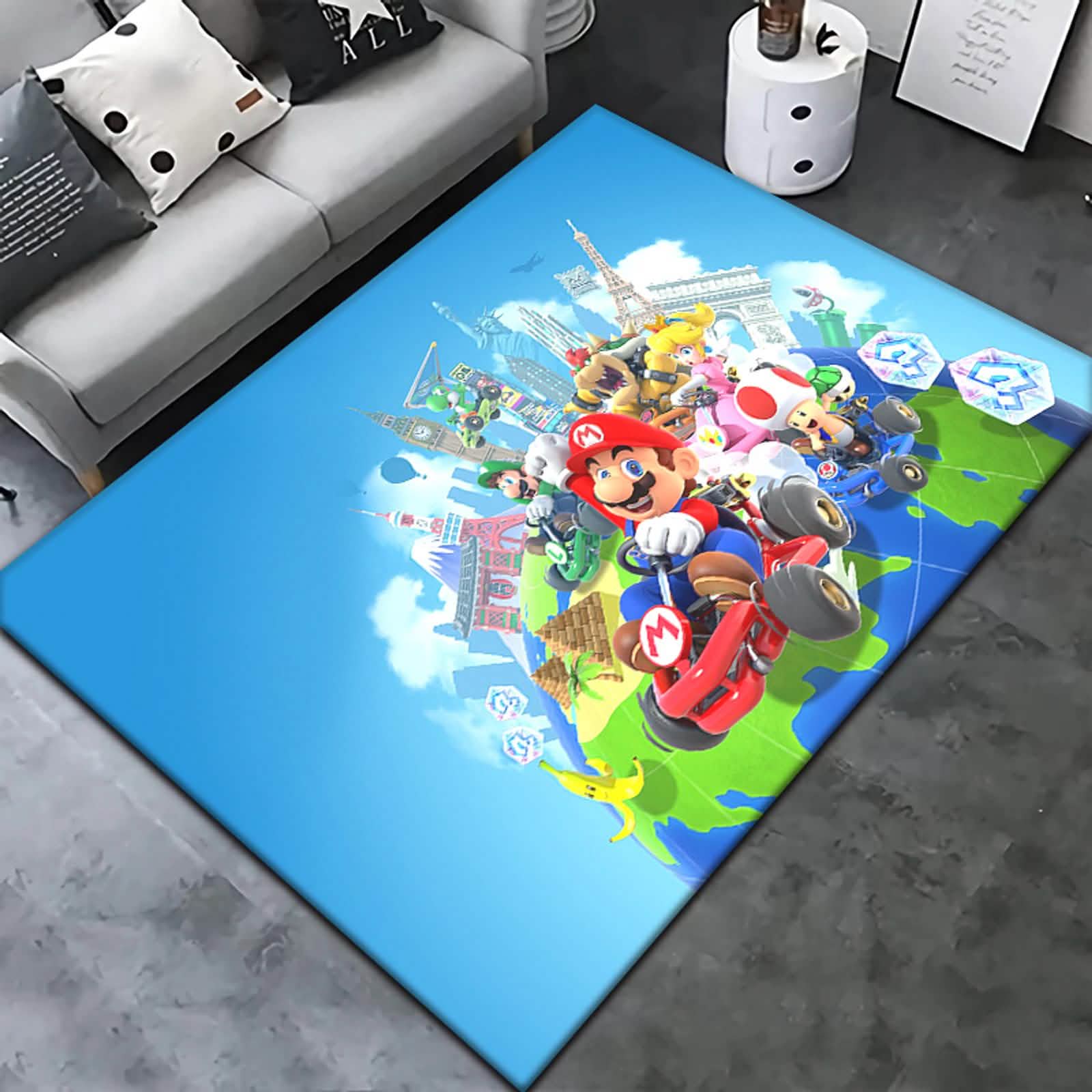 Super Mario HD Printed Carpet Rug for Living Room & Bedroom
