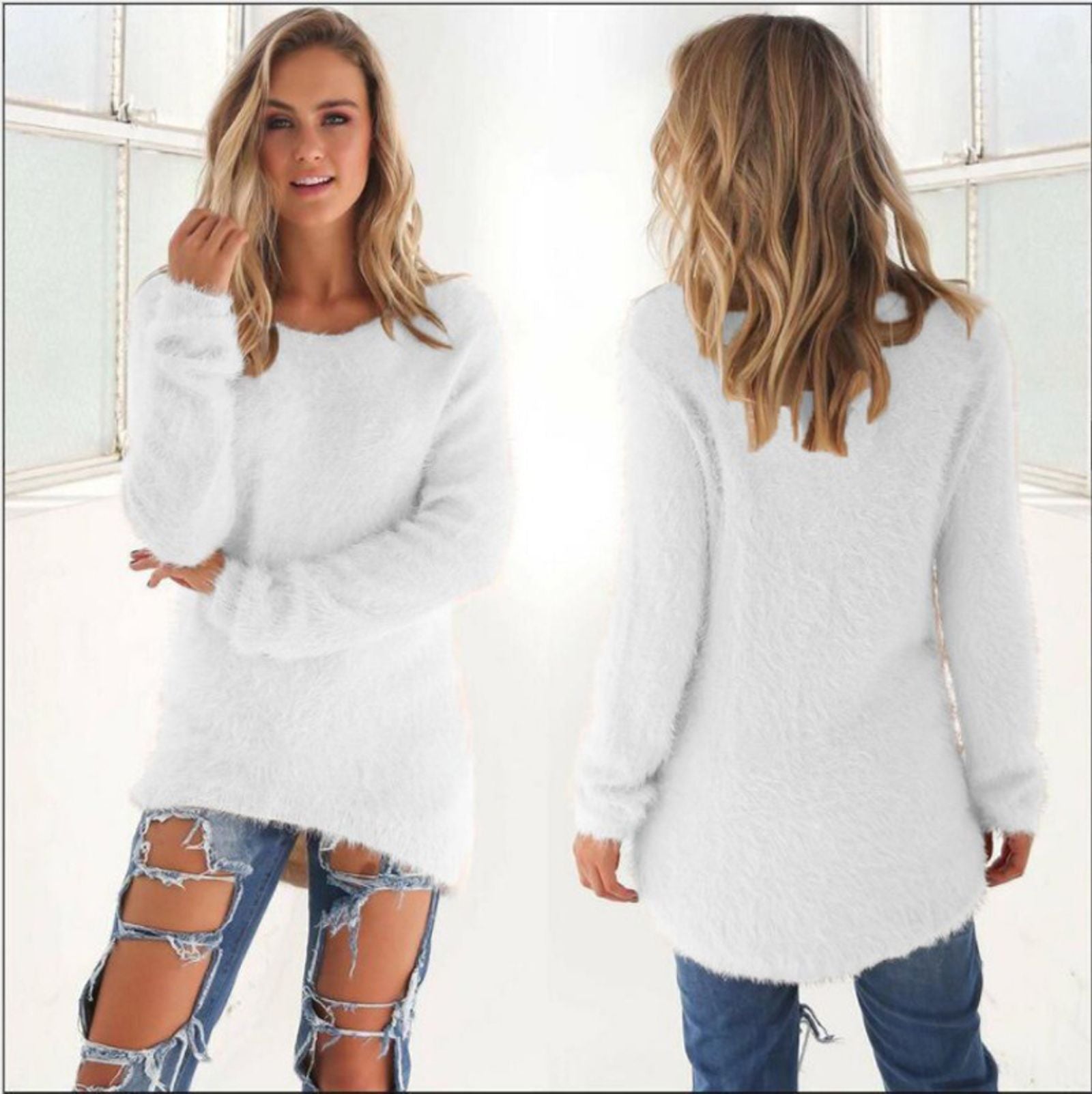 Plus Size Women's Warm Knitted Pullover Sweater