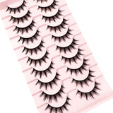 3D Cat Eye Faux Mink Lashes - 10 Pairs Natural & Fluffy