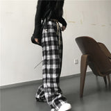 Oversized Black Plaid Women’s Sweatpants
