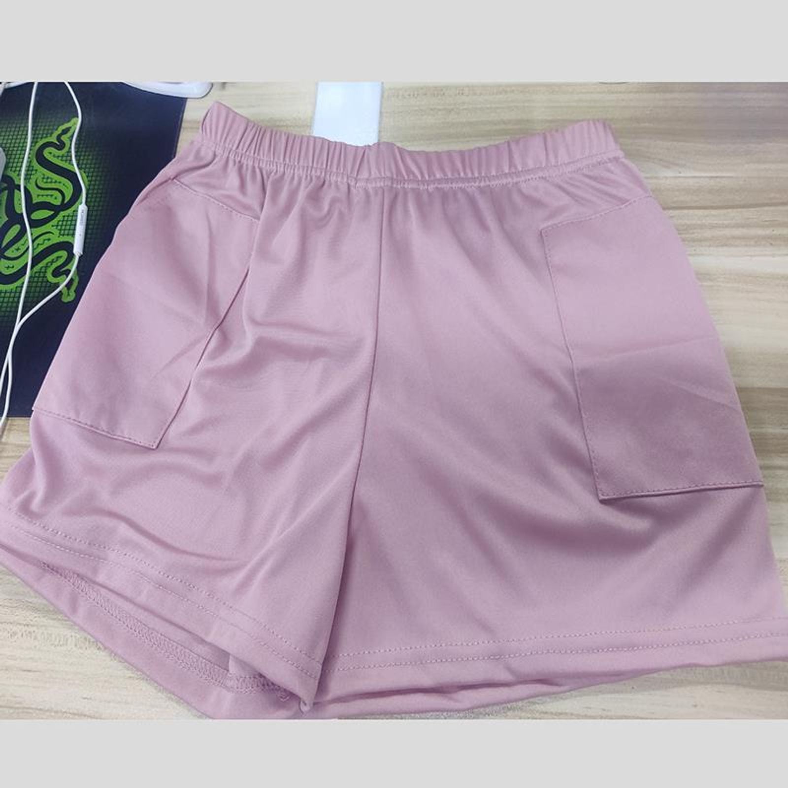 Summer Solid Color High Waist Wide Leg Shorts