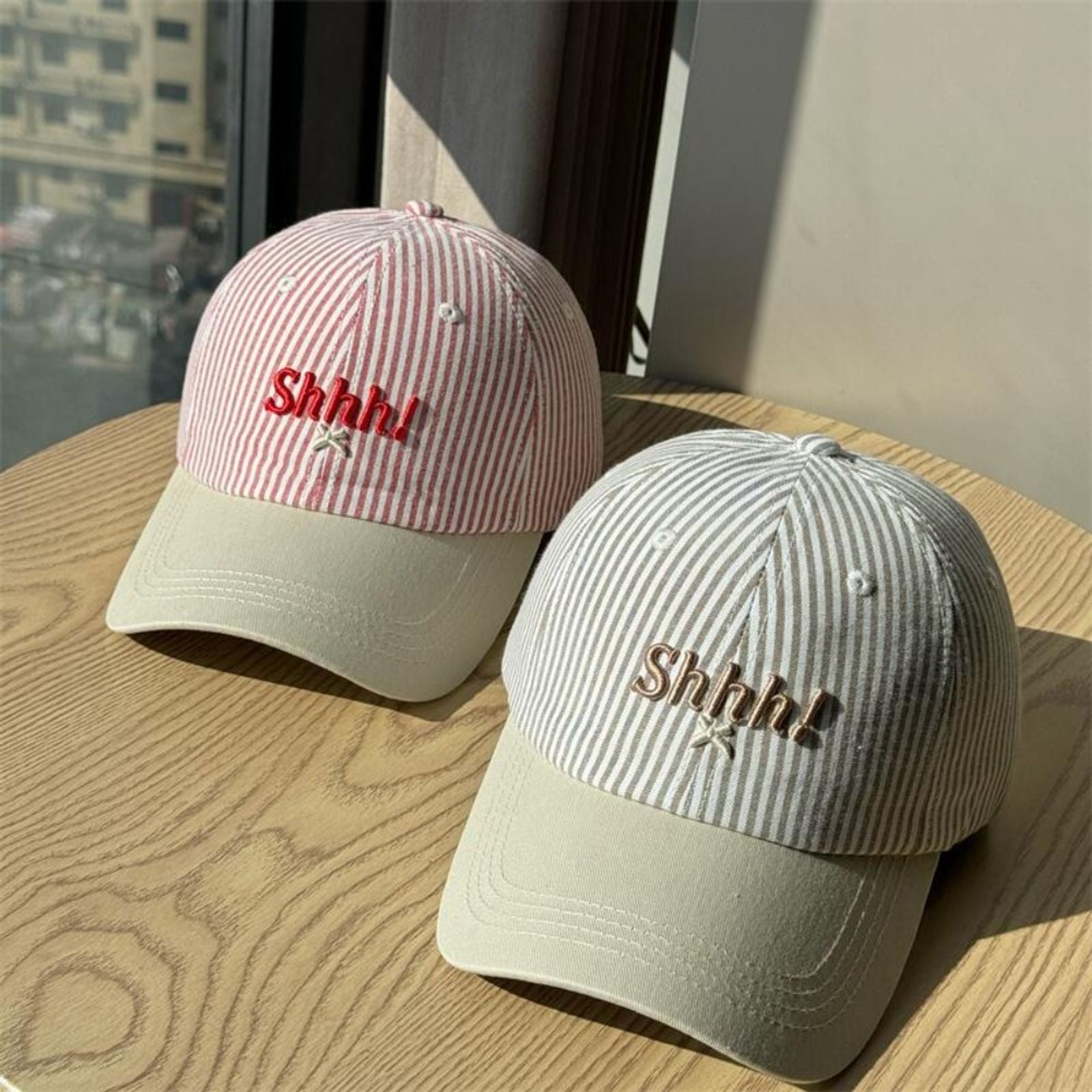 Shhhl Striped Baseball Cap for Men and Women