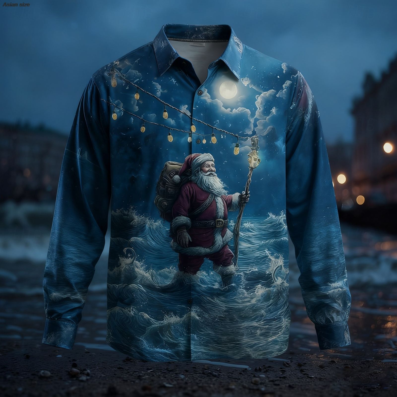 Funny Christmas Men's Santa Claus Long Sleeve Shirt