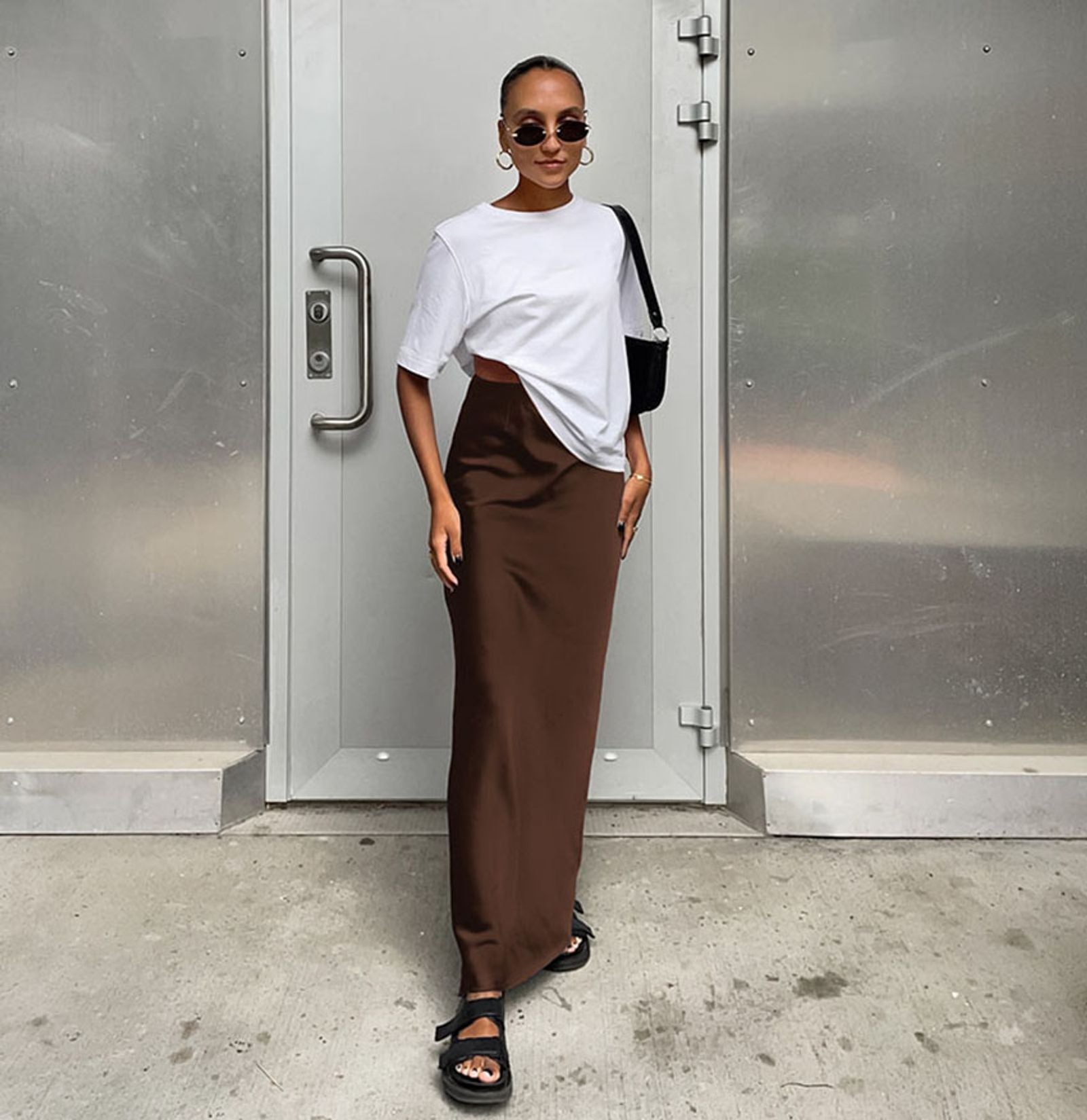 Elegant High Waist Black Trumpet Skirt for Women