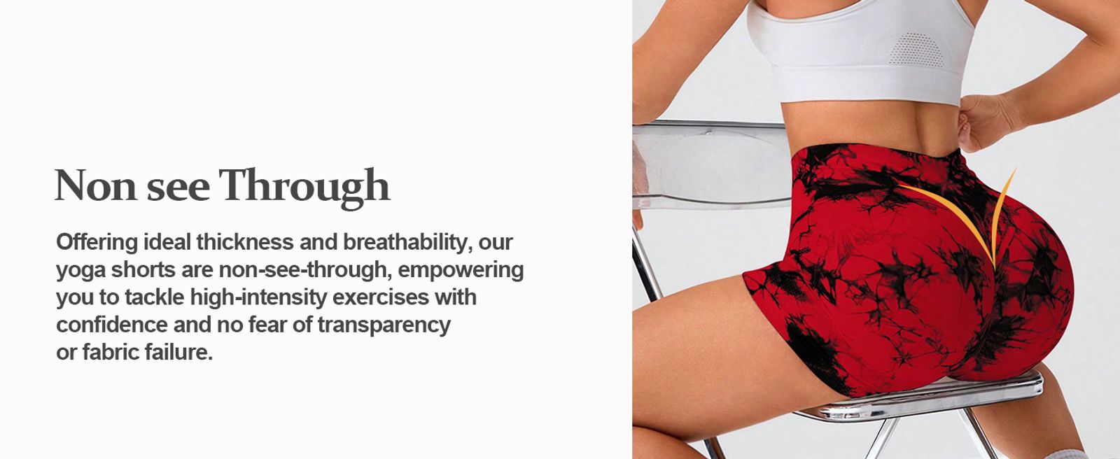 2pcs Women's High-Waist Tie-Dye Yoga Shorts