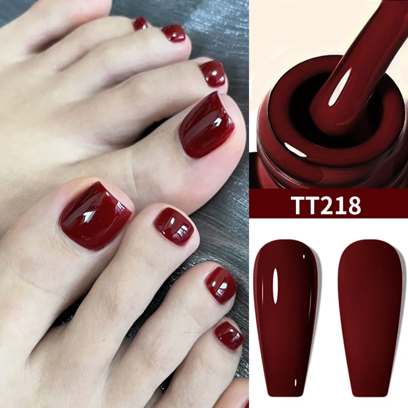 TARTU 8ml Gel Nail Polish - Rose Pink, Red, Gray, Burgundy