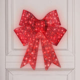 Lighted Christmas Wreath with Red Ornaments, 23.6in