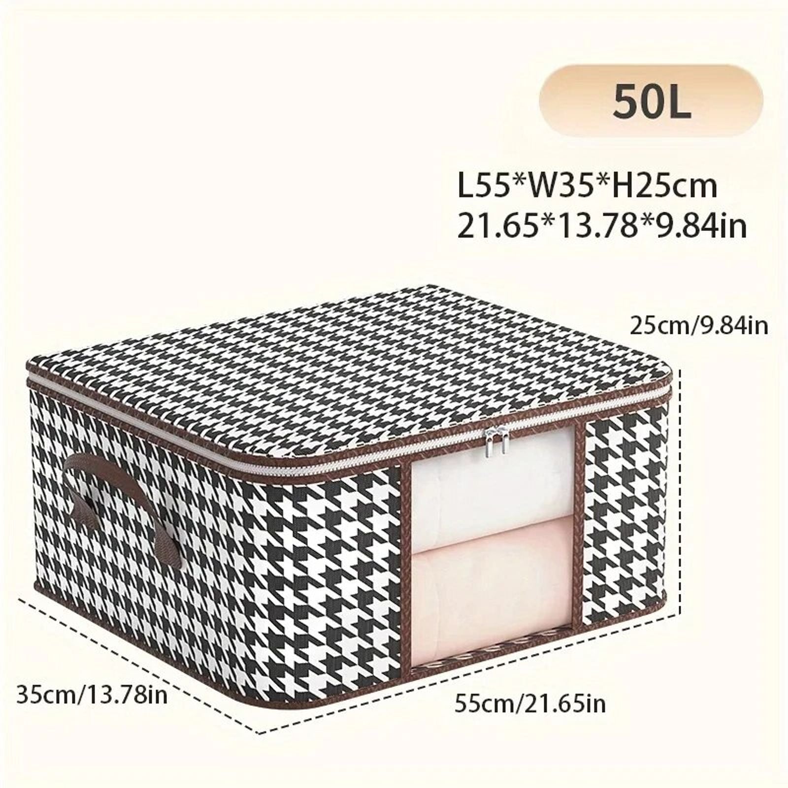 Large Clear Foldable Storage Box with Handles and Zipper
