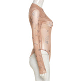 Long-Sleeved Bodysuit for Women - Slim Fit Party Wear