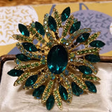 Exquisite Crystal Flower Brooch for Women