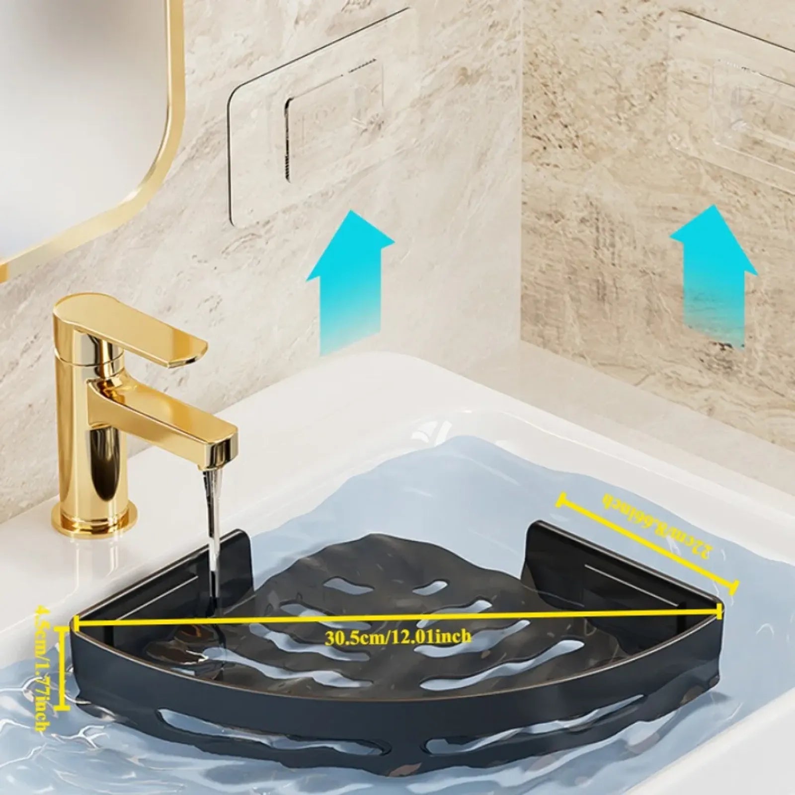 Plastic Bathroom Storage Rack - Adhesive Shower Caddy