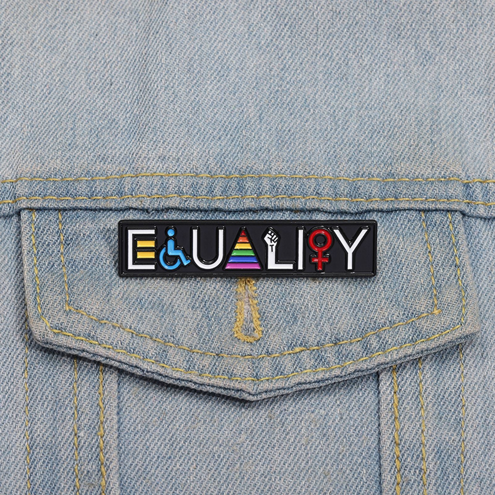 Gender Equality Enamel Pins - Rainbow Women Power Brooches