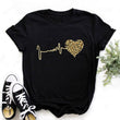 Women's 90's Leopard Heartbeat Short Sleeve T-Shirt