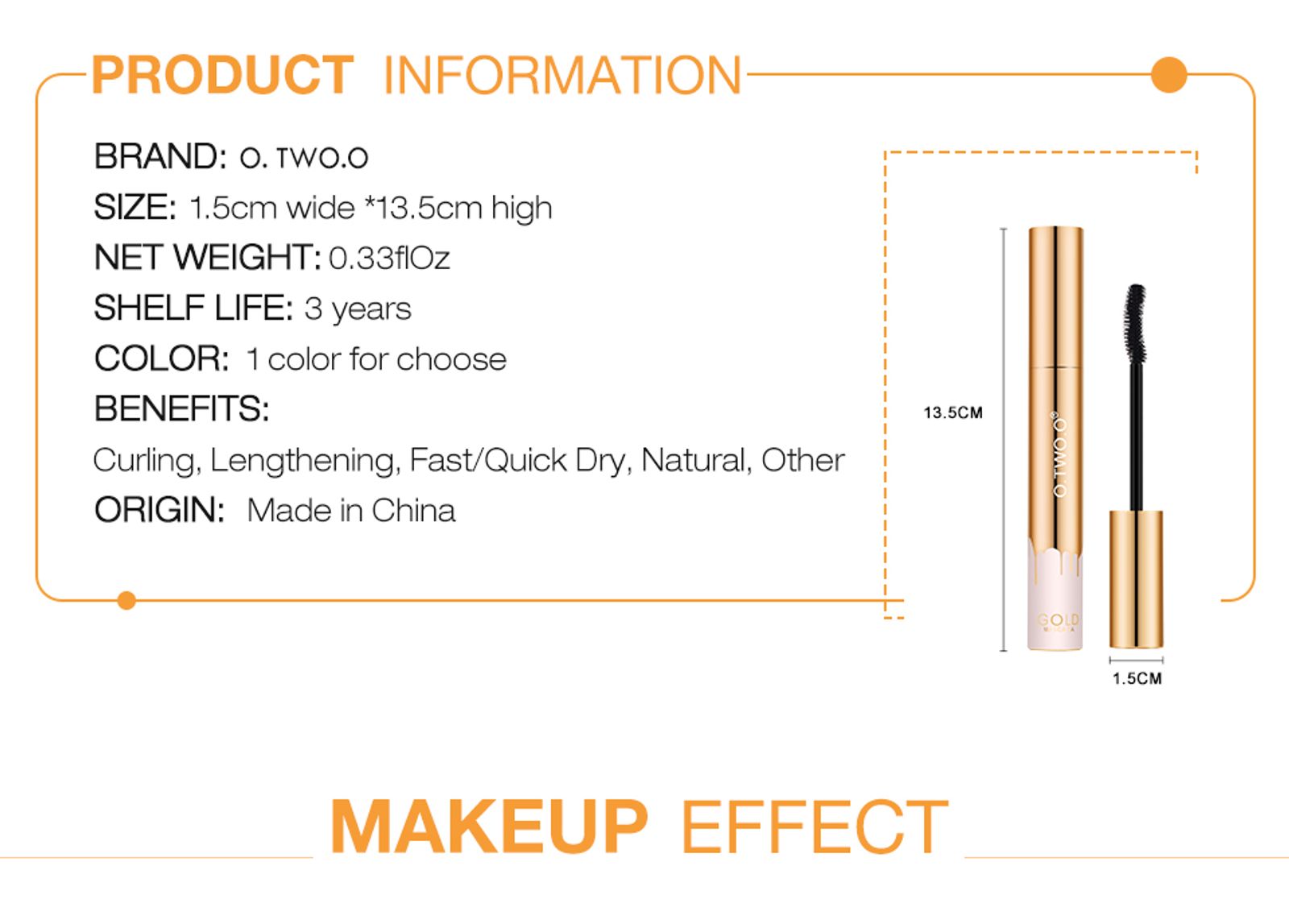 O.TWO.O 3D Lengthening Black Mascara