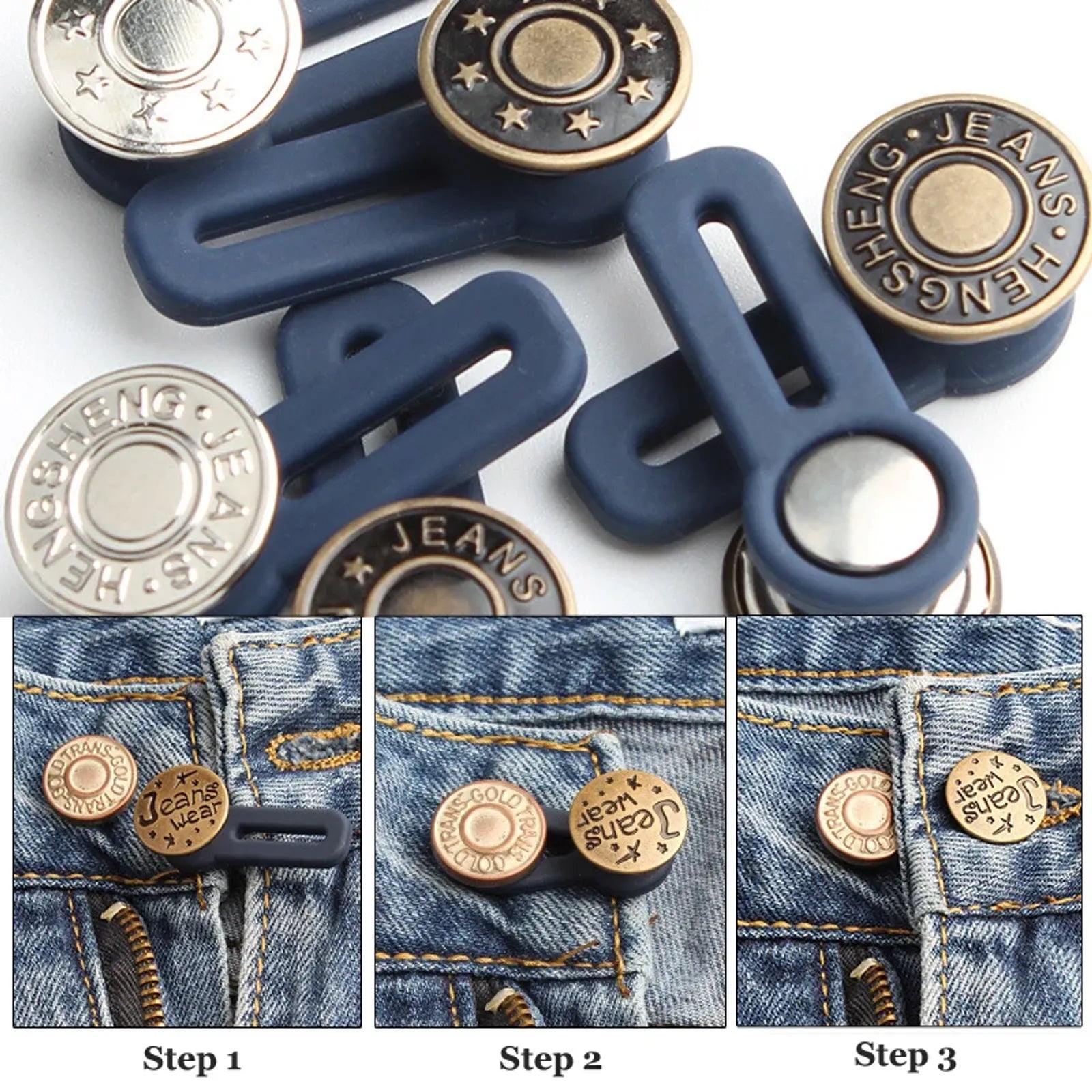 Adjustable Retractable Button Buckle for Jeans