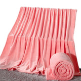 Soft Coral Fleece Flannel Blanket in Blue and Pink
