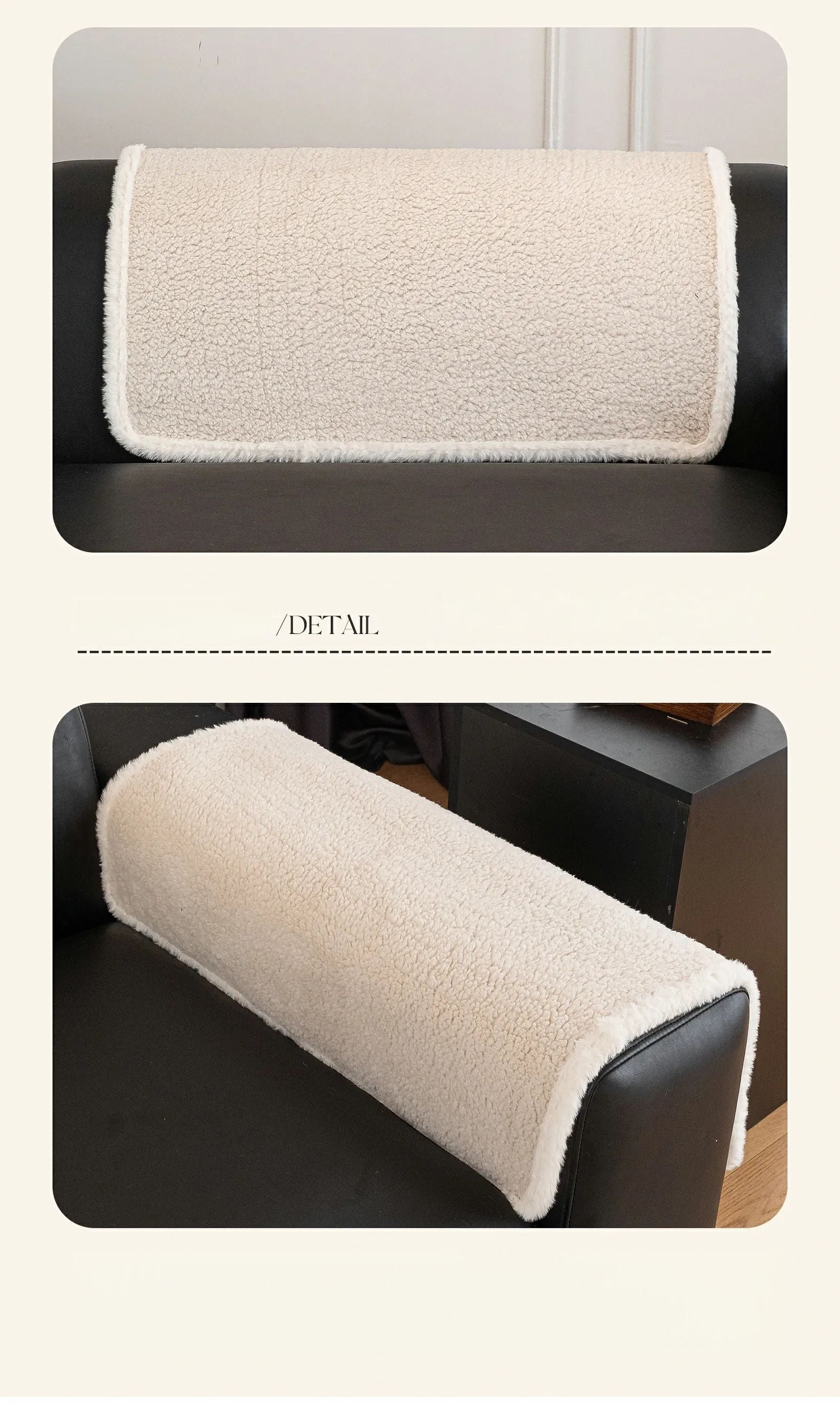Warm Solid Sherpa Fleece Sofa Cover with Non-Slip Binding