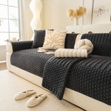 Thicken Warm Geometric Jacquard Fleece Sofa Cover