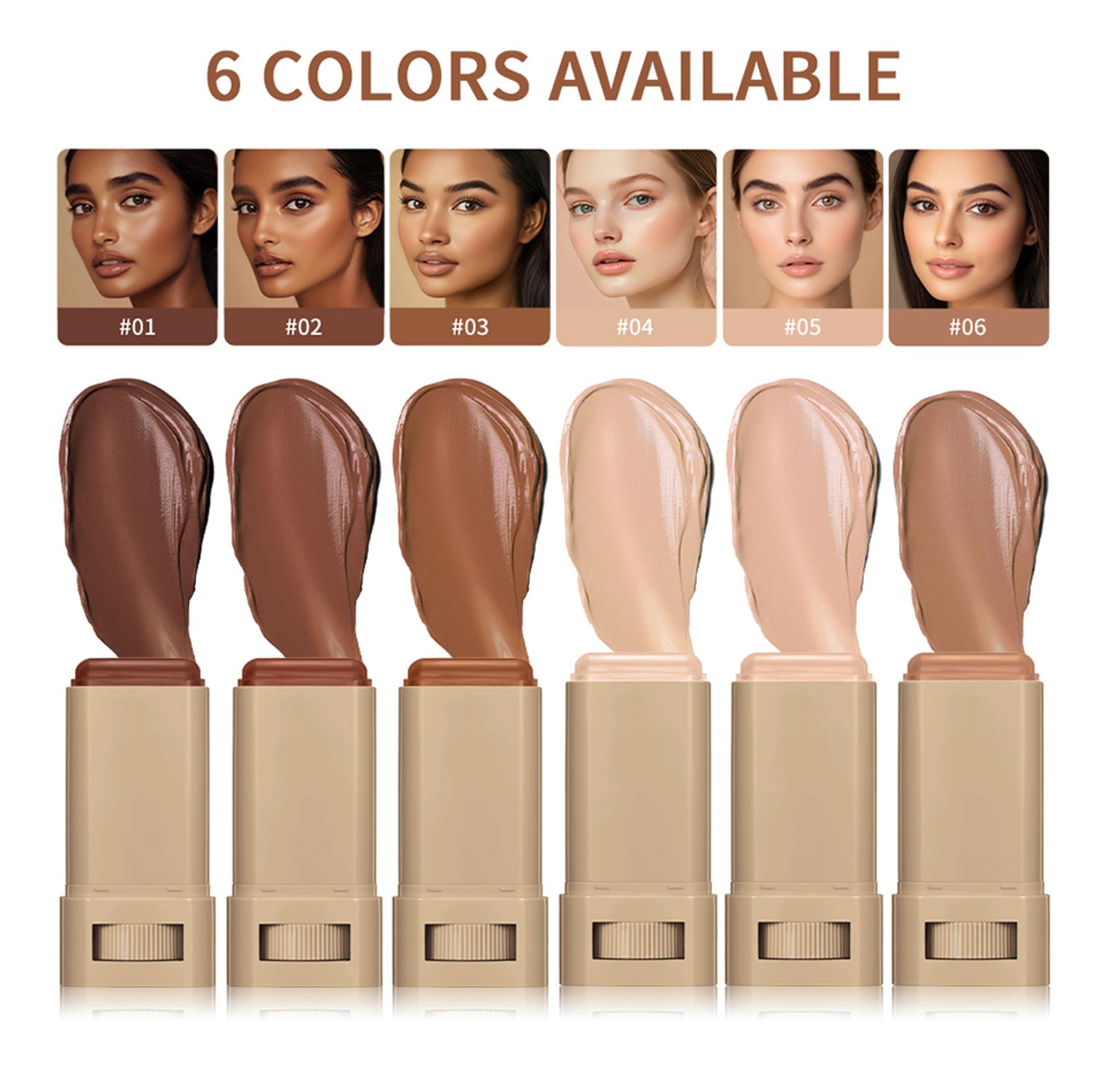 Skin Tint Foundation Stick - 6 Color Options