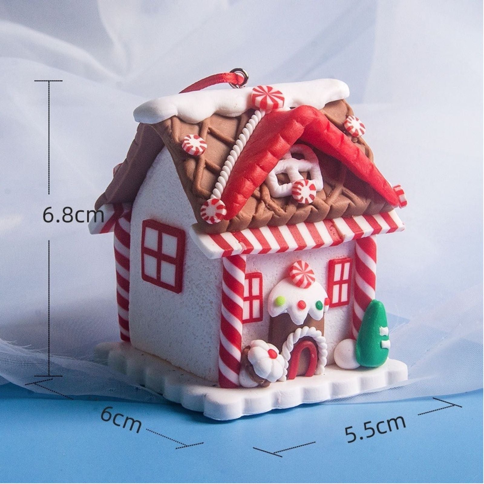5-Piece Gingerbread House Christmas Ornament Set