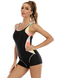 2023 Plus Size Patchwork Sport One Piece Swimsuit for Women