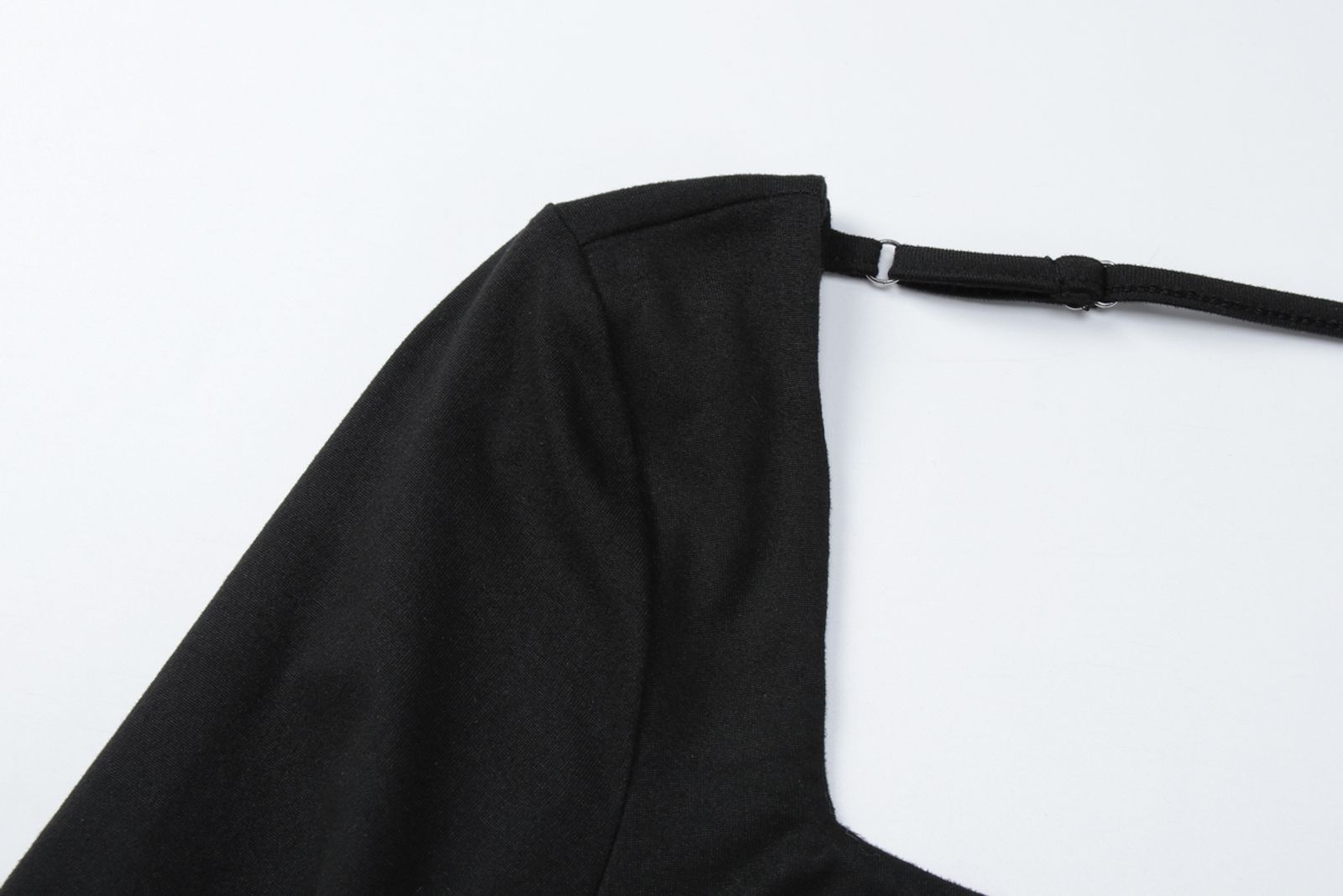 Dulzura Square Collar Backless Long Sleeve Bodysuit