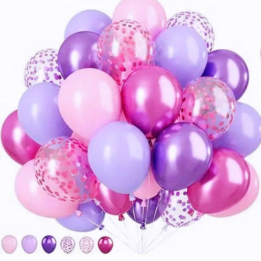 52PCS Macaron Pink and Purple Balloon Set for Parties