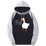 Peace Was Never An Option Goose Print Raglan Hoodie