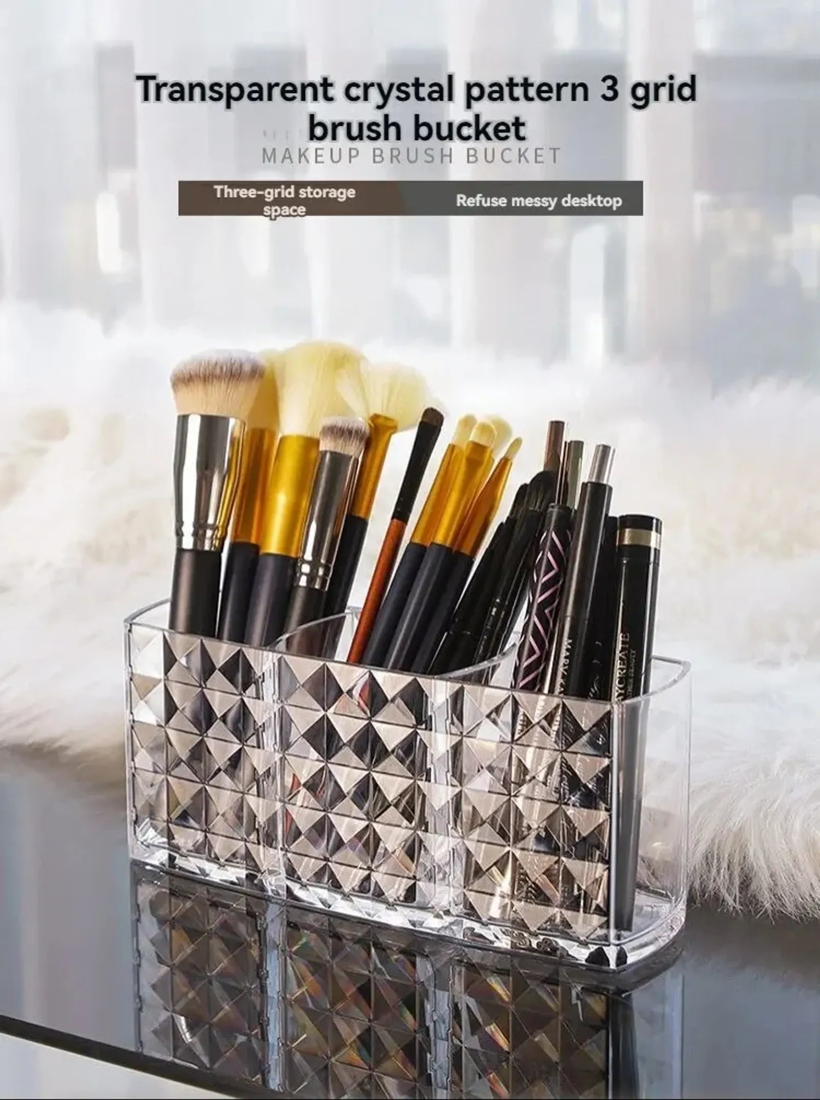 Diamond Patterned Mirror Cabinet Storage Box