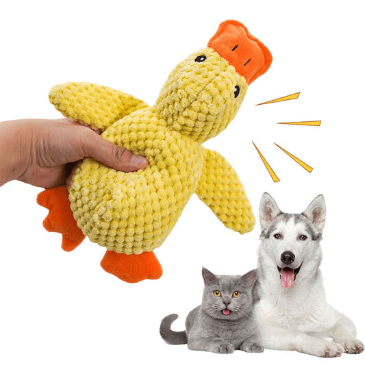 Calming Duck Chew Toy for Dogs with Quacking Sound
