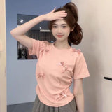 Elegant Ballet Bowknot T-Shirt for Women