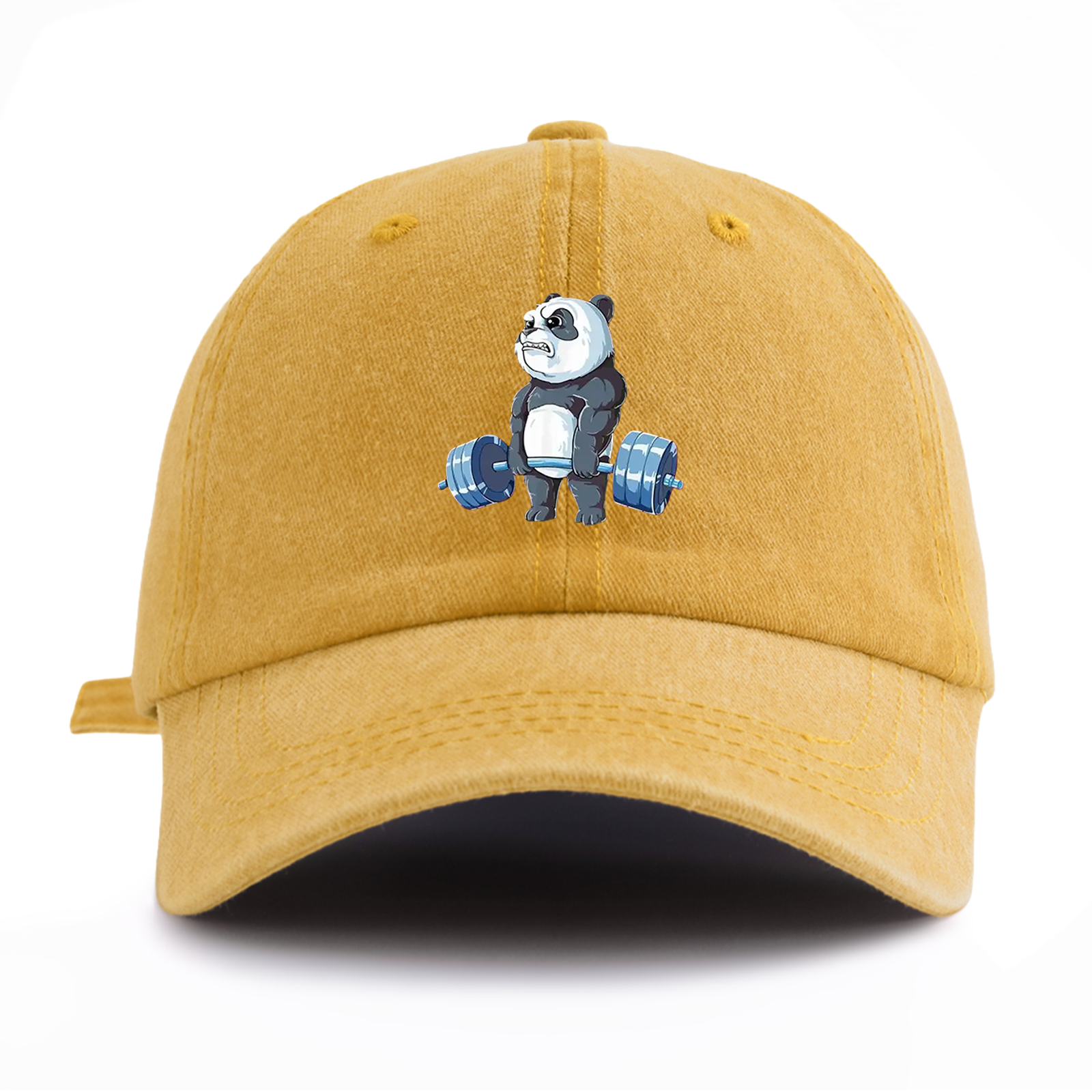 Panda Print Washed Baseball Cap for Adults