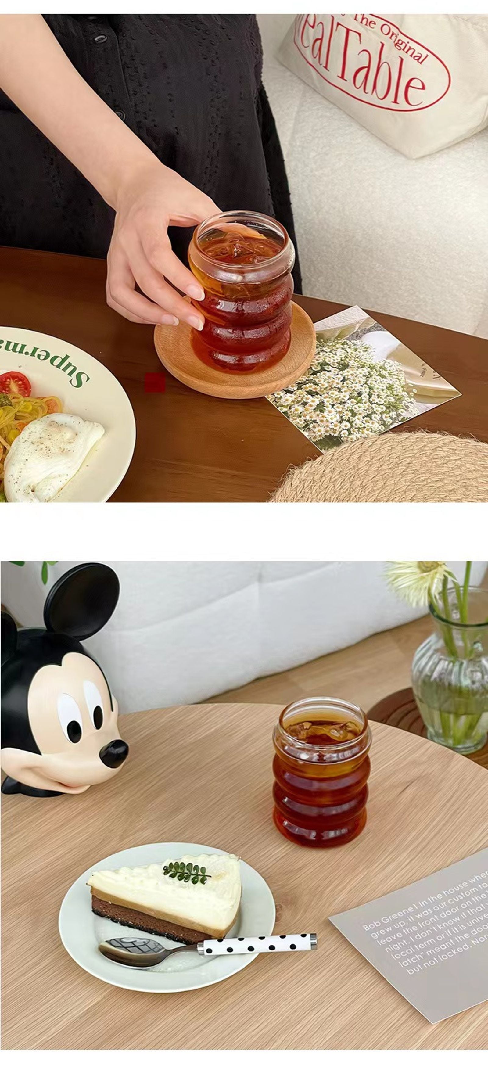 300ML Vintage Glass Coffee Mug - Heat-Resistant