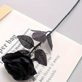 Artificial Black Roses - Long Stem Fake Flowers for Decor