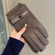 Men's Winter Warm Fleece-Lined Suede Touchscreen Gloves