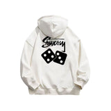 Women's Loose Fit Fleece Lined Hoodie with Geometric Pattern