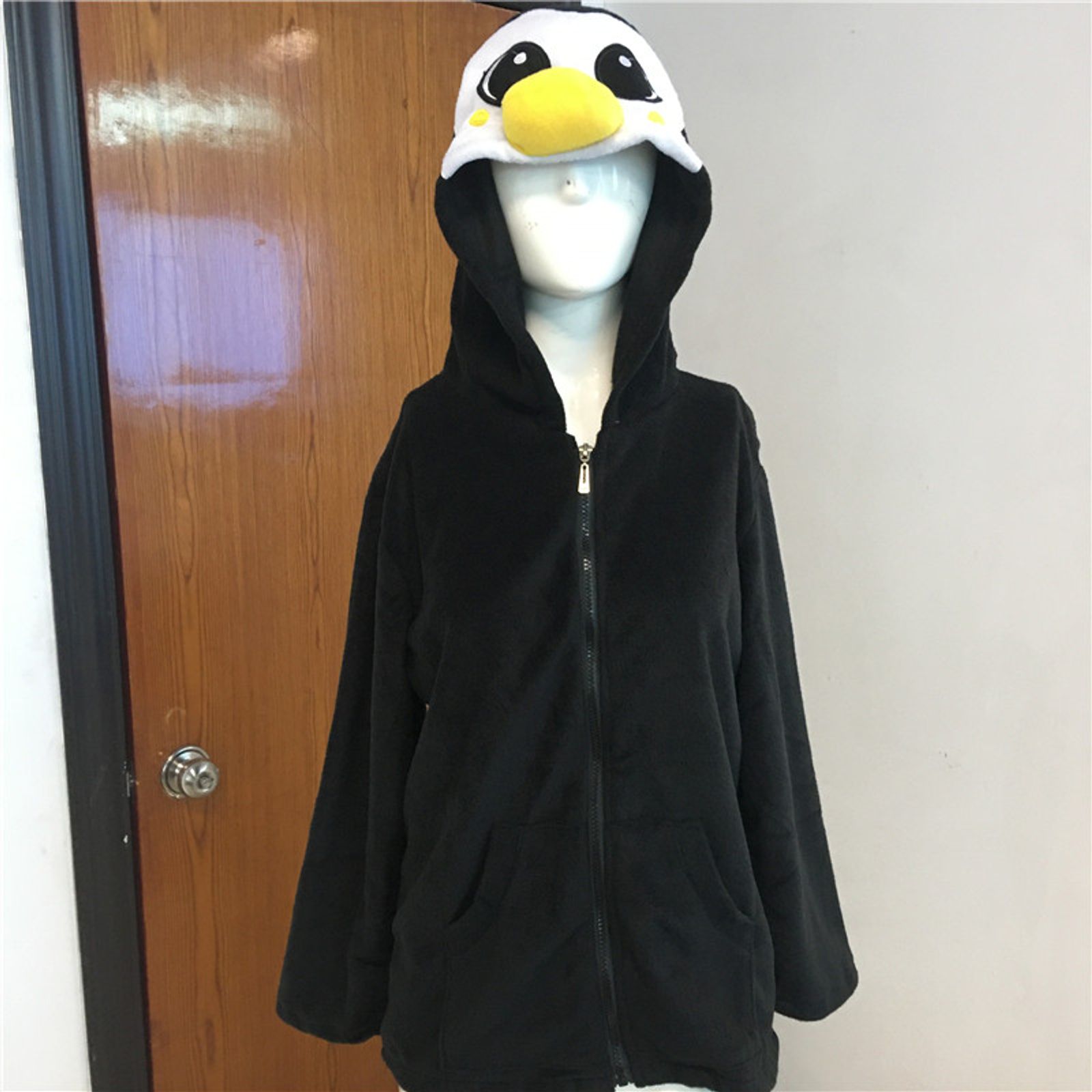 Cute Penguin Fleece Warm Hoodie Tracksuit for Women