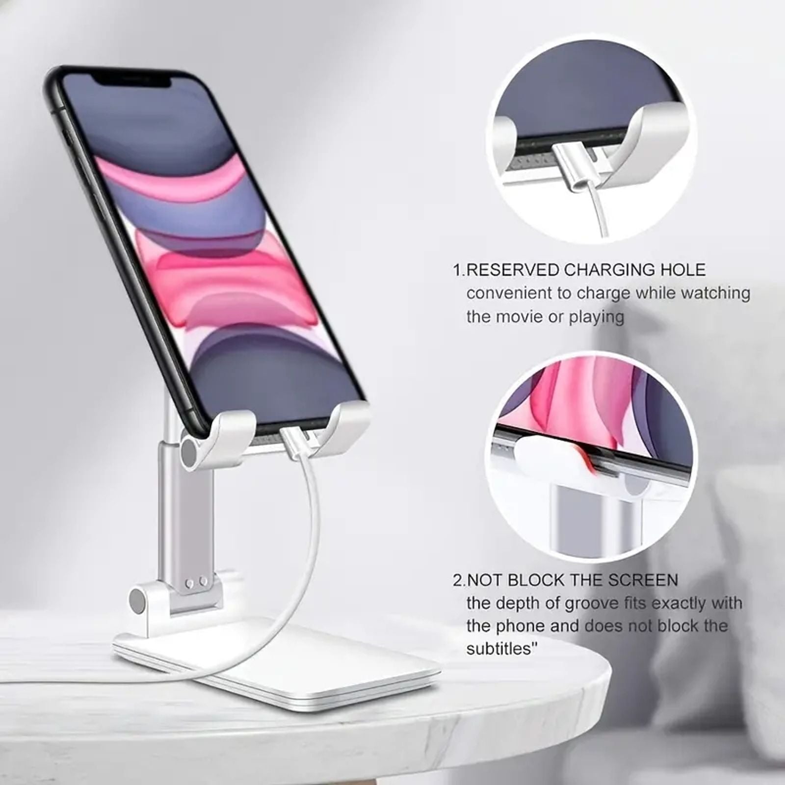 Adjustable Desktop Phone and Tablet Holder