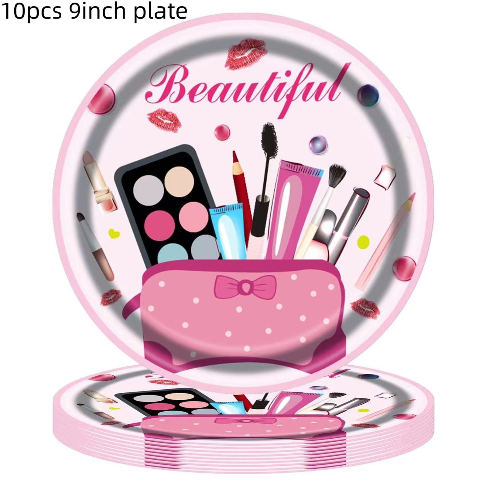Makeup Birthday Disposable Tableware for Spa Parties