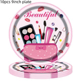 Makeup Birthday Disposable Tableware for Spa Parties