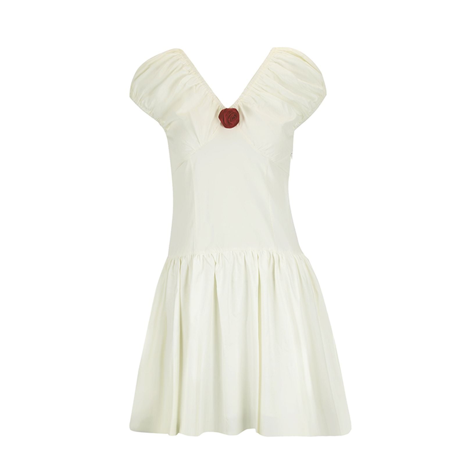 Women's Summer Casual Slim Dress with Puff Sleeves