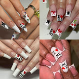 XOXO Valentine's Day 3D Red Glitter Heart Nail Stickers