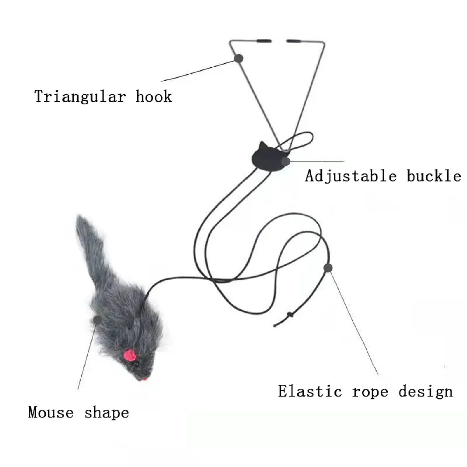 Hanging Door Mouse Teasing Toy for Cats