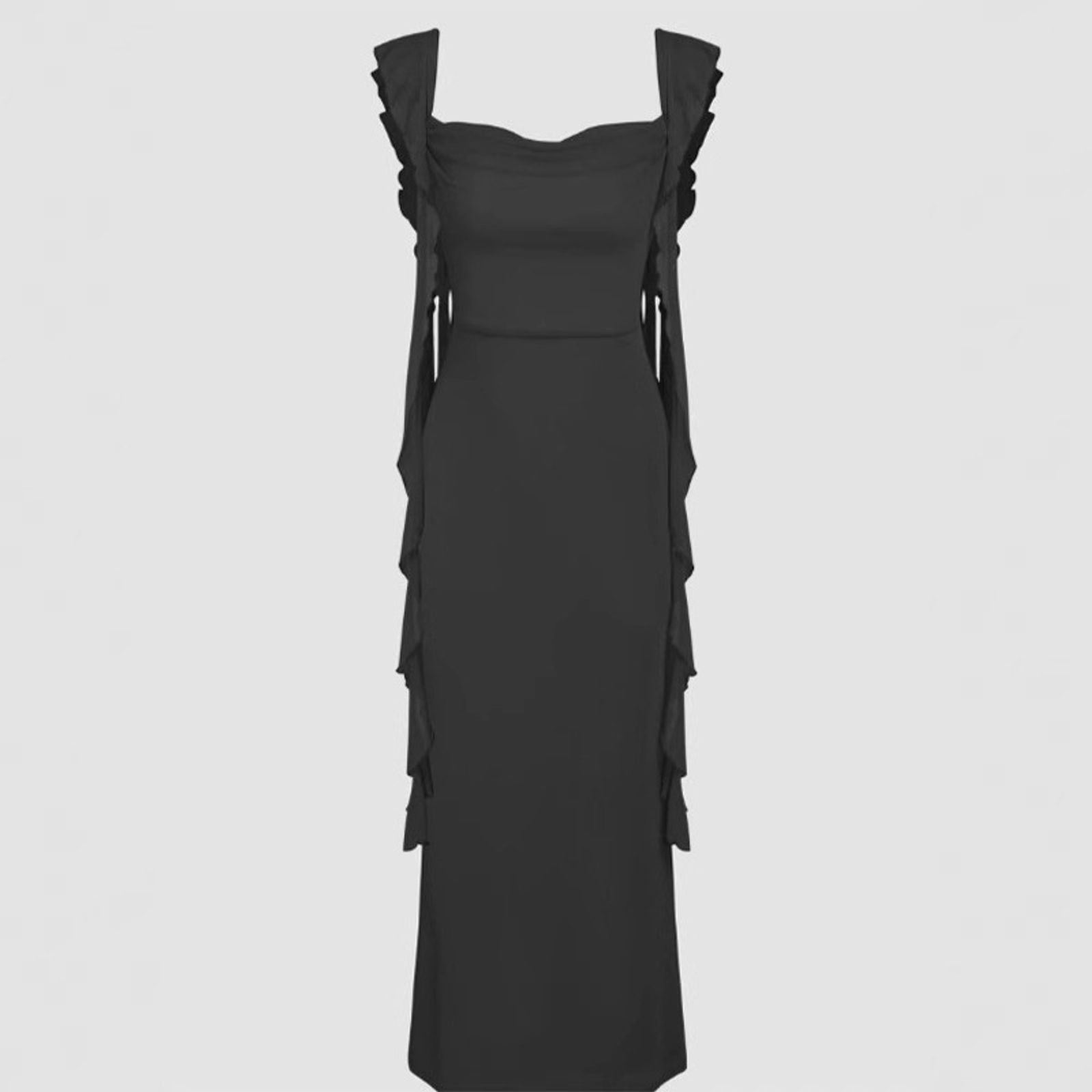 Backless Draped French Style Evening Gown