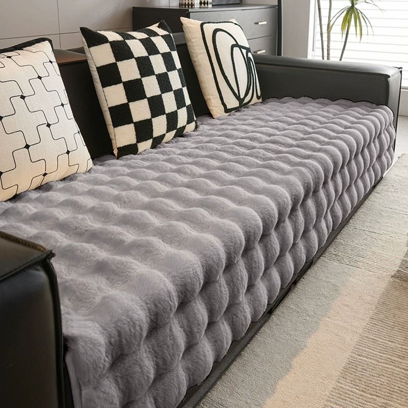 Non-Slip Plush Sofa Slipcover for Modern Home Decor