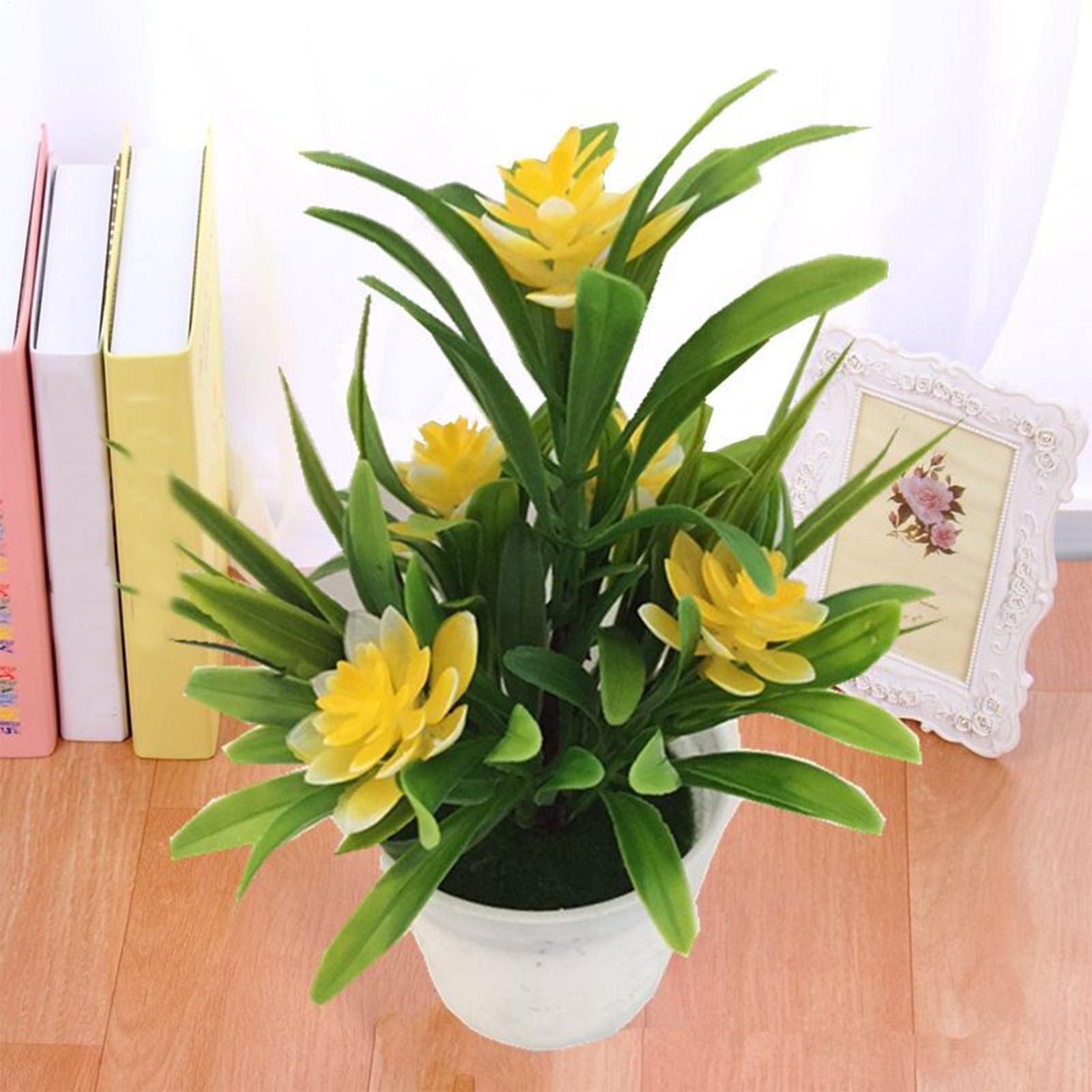 Artificial Potted Plant - Yellow, Red, Orange, Pink, Purple